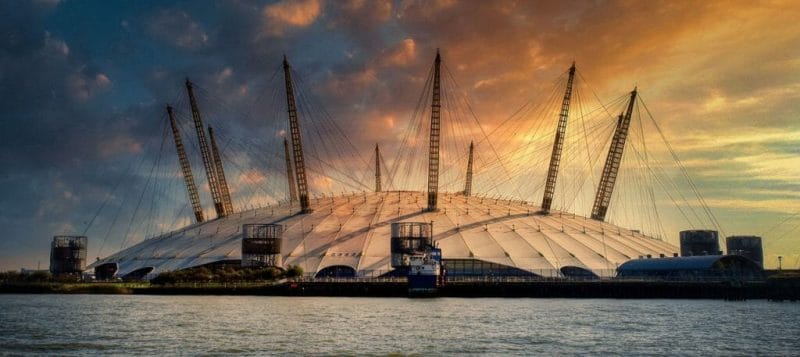 Millennium Dome London. The O2 Arena.